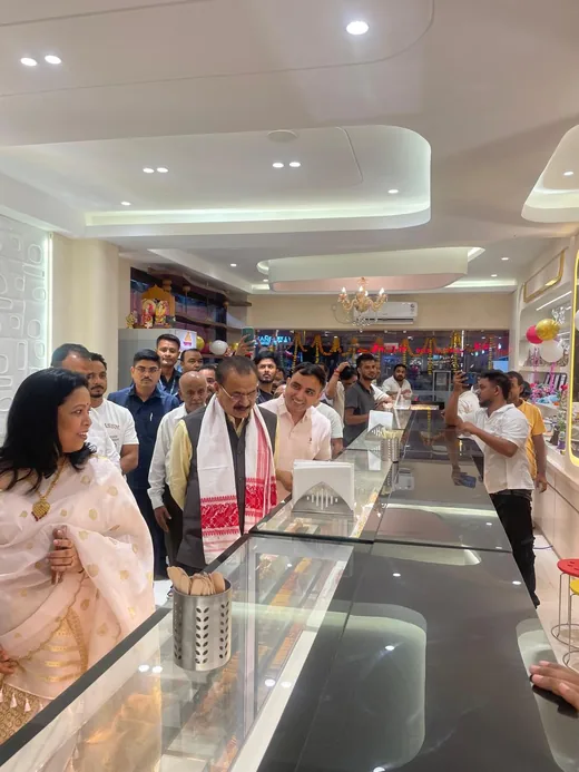 Guests at the sweets counter during the opening